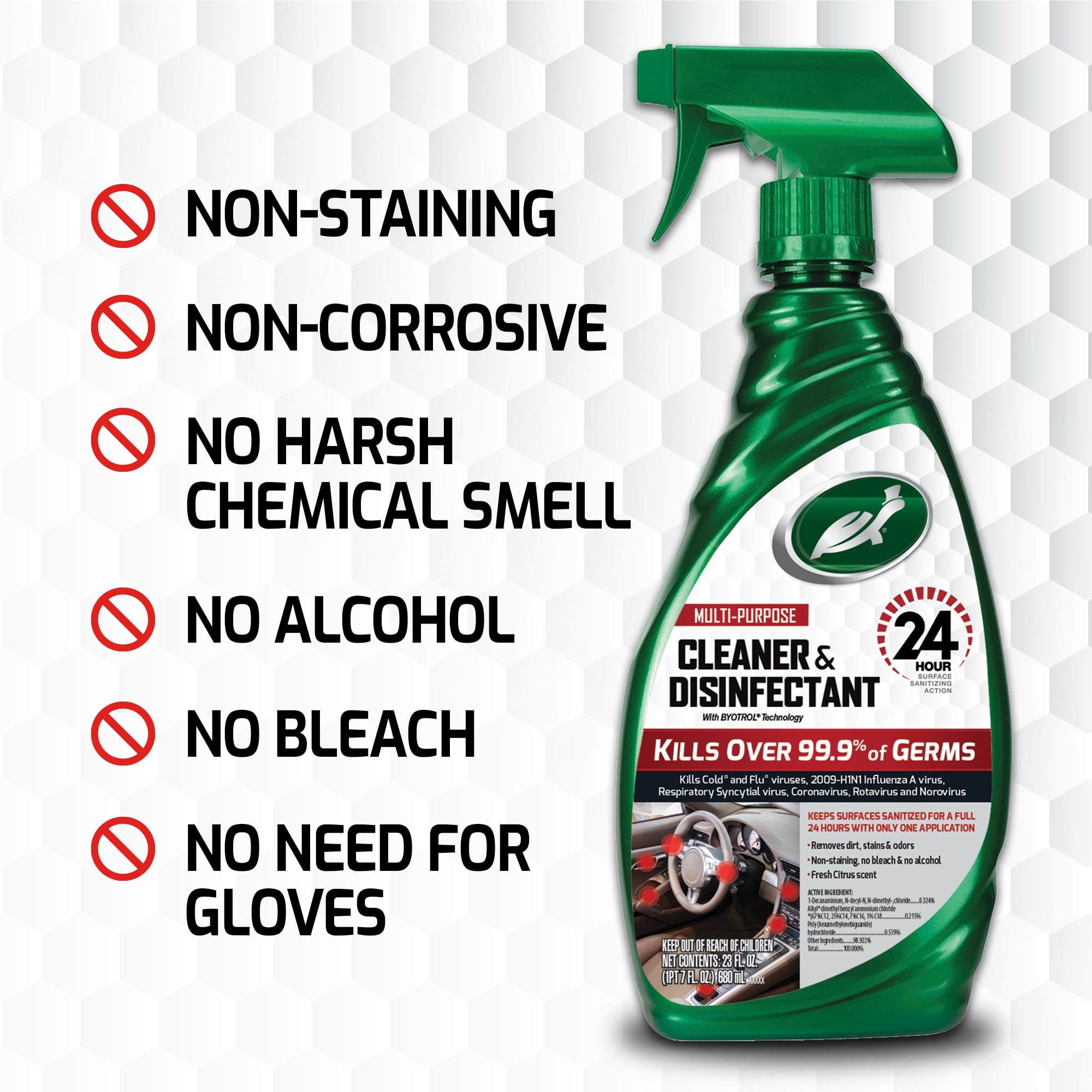 Chemical Guys HyperBan Complete Vehicle Antibacterial Disinfectant Cleaner  (16 Oz) 