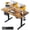 Rustic Brown, variant on 32 x 20 Small One-Piece Standing Desk, Adjustable Height Electric Computer Sit Stand up Home Office Workstation, with 4 Memory Presets, Headphone Hook