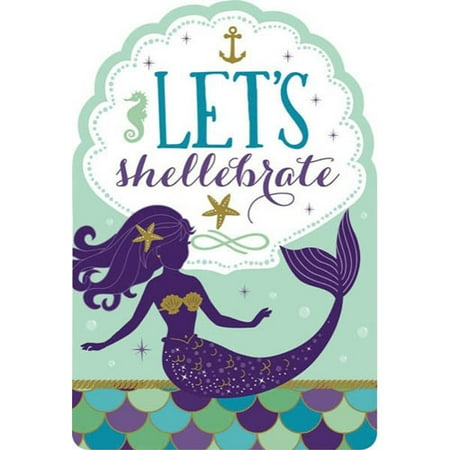 - Mermaid 'Mermaid Wishes' Invitation Set w/ Envelopes (8ct)