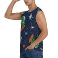 thumbnail image 3 of Kdxio Dinosaur Astronaut Space Surfing for Men's Muscle T-shirt,Sleeveless for Workout Running Athletic Gym Lounge Casual, 3 of 7