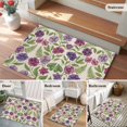 thumbnail image 6 of Summer Pink Purple Flower Washable Small Entryway Area Rugs 2'x3', Vintage Country Watercolor Floral Green Leaf Low Pile Throw Rug Non-Slip Sturdy Edge Binding Carpet for Front Door Floor Room Entry, 6 of 9