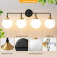thumbnail image 2 of Bathroom vanity lights black 4 light modern vanity light fixtures, 2 of 5