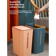thumbnail image 2 of Cubo de basura nórdico de 15/10 l, tipo prensa, PP, impermeable, con tapa, rectangular, para almacenamiento, cocina, baño, accesorio de inodoro, 2 of 5