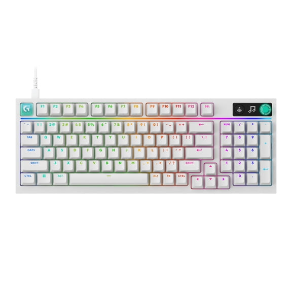 Logitech G316 X 98 Gaming Keyboard, 8 kHz Report Rate, Hot-Swappable Linear Switches, Gasket Structure, USB-C, RGB Lightsync, for PC, White