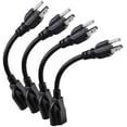 thumbnail image 1 of Miady Rallonge Courte, 16AWG/13A, 3 Broches (4 Pack, Noir, 8 Pouces) 4 Pack, 1 of 2