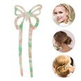 thumbnail image 3 of Unique Bargains Butterfly Hair Stick Fork Pins for Women 1 Pc Green, Pink, 3 of 5