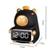 thumbnail image 3 of Reloj despertador electrónico LED con figura de carpincho para mesita de noche de dormitorio. Negro, 3 of 7