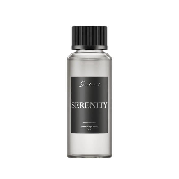 Scentiment Serenity Fragrance Oil – 120ml | Luxury Aromatherapy Diffuser Oil | Notes of Jasmine, Ginger & Vanilla