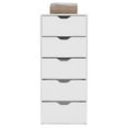 thumbnail image 6 of HomeRoots 42.44 x 17.72 x 16.26 in. White Manufactured Wood Five Drawers Tall & Narrow Dresser, 6 of 7