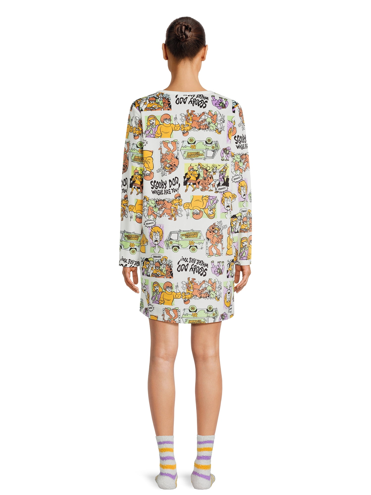 Scooby-Doo Women's Velvet Henley Sleepshirt and Plush Socks Set, 2-Piece, Sizes XS-3X