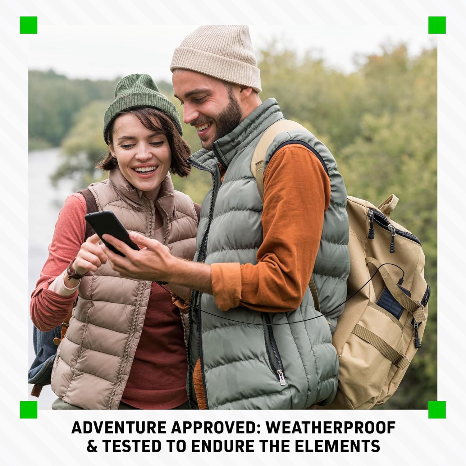 Chargeworx Solar Power Bank and Wireless Charger, 15,000 mAh Battery Pack with Dual LED Flashlight