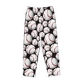 thumbnail image 6 of Uemuo Cute Baseball Pattern Women's Wide Leg Palazzo Lounge Pants with Pockets Light Weight Loose Comfy Casual Pajama Pants-X-Large, 6 of 9