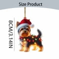 thumbnail image 3 of SMKE 2D Dog Light Ornament,Car Rearview Mirror Charm,Xmas Tree Hanging Decor,Christmas Hat Animal Decor,Holiday House Hanging Charm,Xmas Eve Keepsake,Men Women Gift,Rearview Pendant Accessory Ck, 3 of 5