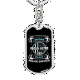 thumbnail image 5 of Brave Police Officer Stainless Steel or 18k Gold Premium Swivel Dog Tag Keychain, 5 of 10