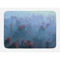 thumbnail image 1 of Mystic Bath Mat, Aerial of Mystic Mountain Landscape with Autumn Trees in the Mist Wilderness Image, Non-Slip Plush Mat Bathroom Kitchen Laundry Room Decor, 29.5 X 17.5 Inches, Gray Orange, Ambesonne, 1 of 2