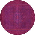 thumbnail image 1 of Ahgly Company Indoor Round Abstract Pink Modern Area Rugs, 7' Round, 1 of 4