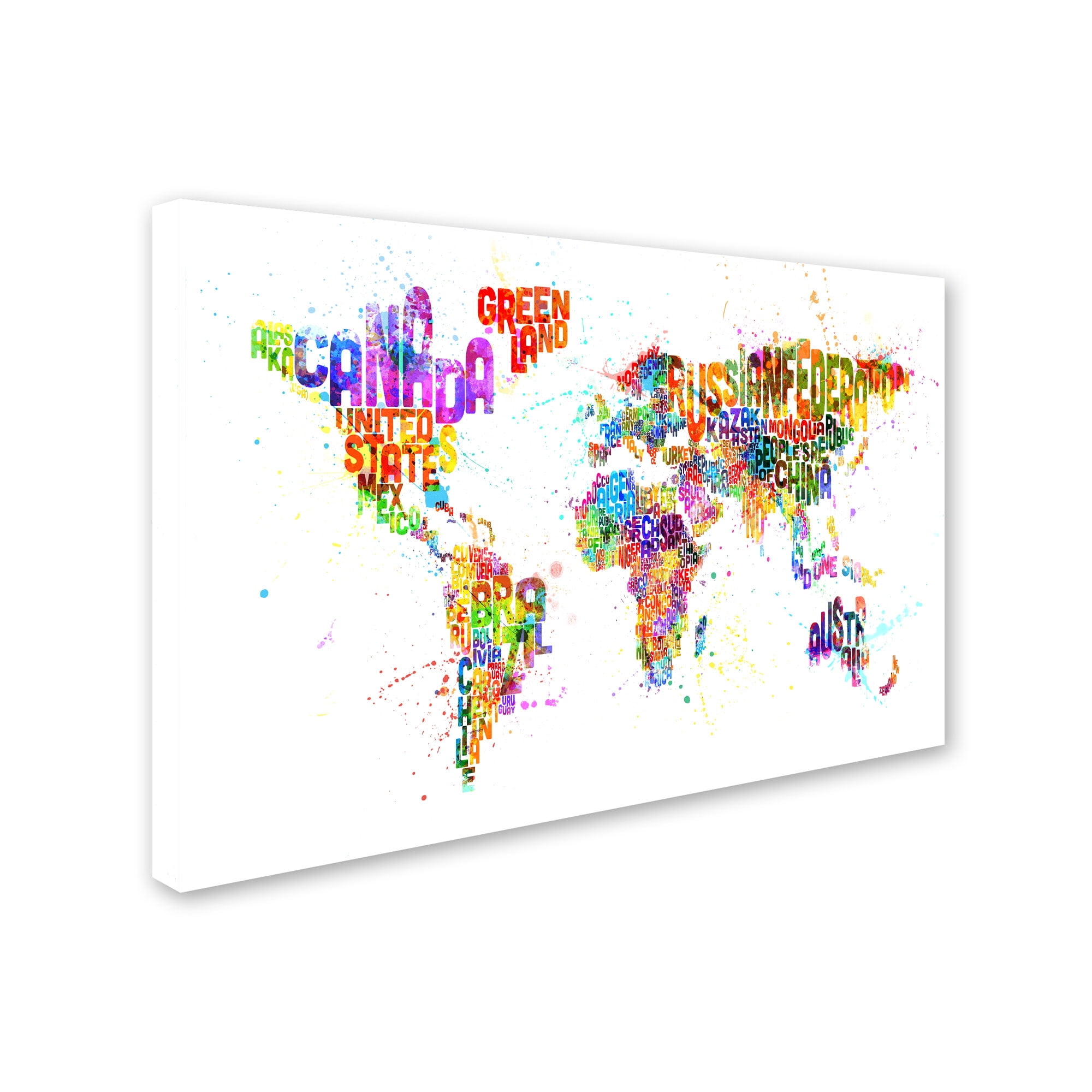 "Text Map of the World III" Canvas Art by Michael Tompsett