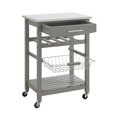 thumbnail image 2 of Riverbay Furniture Transitional Wood/Stainless Steel Kitchen Cart in Warm Gray, 2 of 5
