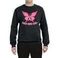 thumbnail image 2 of Wild Bobby, Butterfly Pink Ribbon Faith Hope Love, Breast Cancer Awareness, Unisex Crewneck Graphic Sweatshirt, Black, Small, 2 of 5