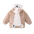 thumbnail image 4 of DJDLJWCJ Girls Winter Fleece Lined Jacket with Bear Ear Soft Comforty Full Zipper Warm Coat Brown Size 12M, 4 of 7