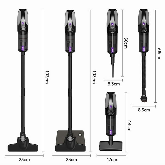 Self-Standing Cordless Stick Vacuum with LED Headlights, Powerful 2-in-1 Handheld Cleaner for Pet Hair, Carpet & Hardwood Floors, Ultra-Lightweight