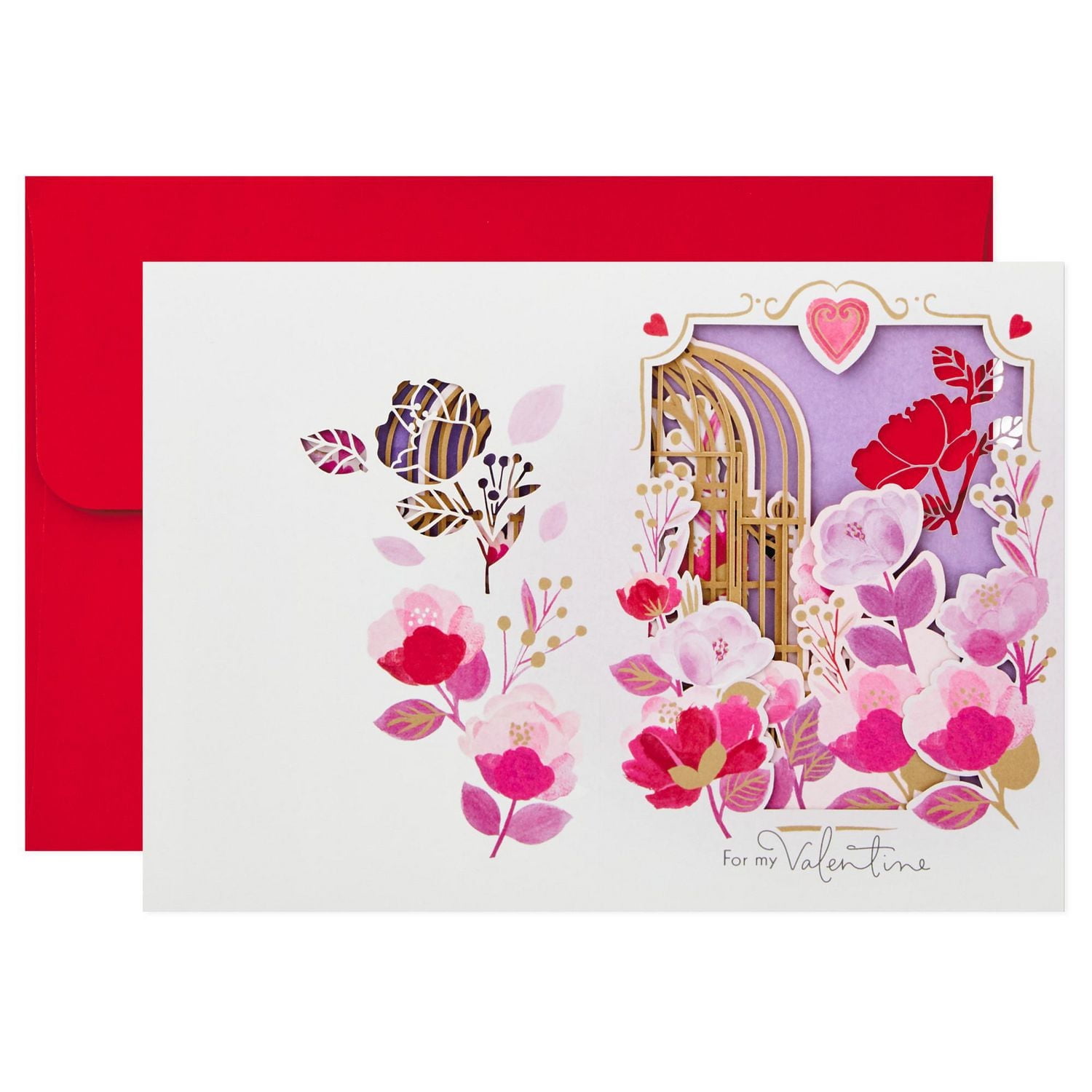 Hallmark Paper Wonder Displayable Pop Up Valentines Day Card for Husband, Wife, Boyfriend, Girlfriend (Love Birds Valentine)