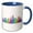 Blue/White, variant on 3drose, Chicago City Skyline - Multicolor Line Art, 11oz Two-tone Green Mug