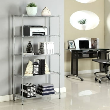 Topcobe 5 Tier Storage Rack Wire Shelving Unit Storage Shelves Metal for Pantry Closet Kitchen Laundry, Silver
