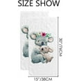 thumbnail image 3 of SKYSONIC Fingertip Hand Towels Set of 2 Pcs Koala Family with Wreath Absorbent Face Bath Towels for Bathroom Kitchen 30"x15", 3 of 6