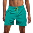 thumbnail image 6 of Mens Shorts with Pockets and Mesh Liner Waterproof Drawstring Elastic Waist Casual Solid Straight Leg Lightweight Beach Board Shorts, 6 of 6