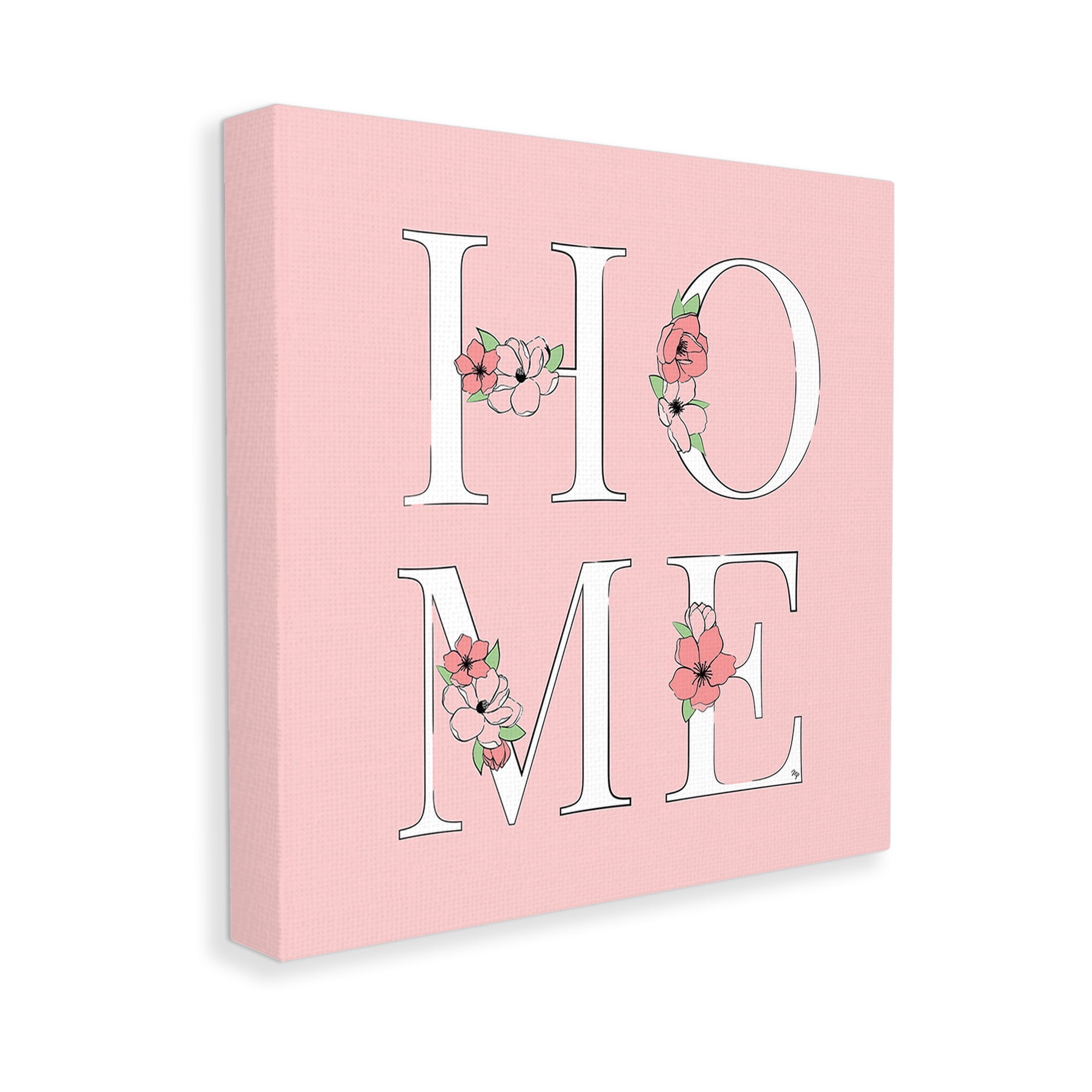 Stupell Industries Home with Flower Blossoms Botanical & Floral Painting Gallery Wrapped Canvas Art Print Wall Art, 24 x 24