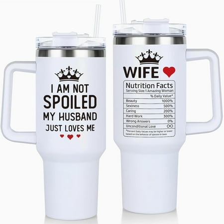 

Gifts for Wife - Wife Gifts Birthday Gifts for Her - Wedding Anniversary for Wife Wife Birthday Gift Ideas Christmas Gifts for Wife Valentines Gifts for Her - 40Oz Wife Tumbler with Handle