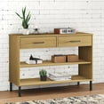 thumbnail image 1 of vidaXL Console Cabinet with Metal Legs Brown Solid Wood Pine OSLO, 1 of 5