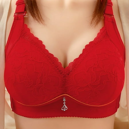LLYWEY Lace Bras on Clearance Comfortable Bras Women Ladies Push-Up Bra Style-1191 Women Lift Bra Feature Adult Female Bralette Sports Bras Red 40B