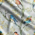 thumbnail image 1 of Soimoi Bird & Flowers PrintCotton Cambric Quilting Fabric Sold by The Yard 42 Inch Wide Medium Weight Cotton Fabric SewingSupplies -Light Green, 1 of 5