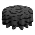 thumbnail image 4 of Halloween Bats on Dark Pattern Round Tablecloth 60"x60",Wrinkle Wipeable Table Cloth for Kitchen Dining Room Picnic Patio Party, 4 of 6