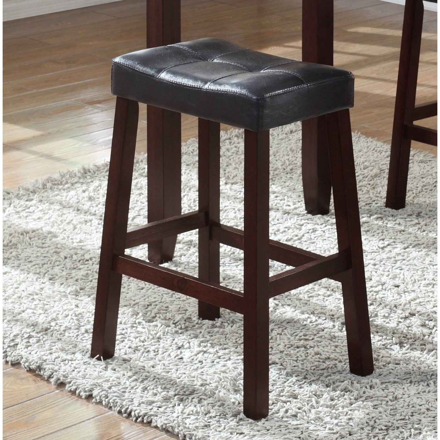 3-Piece Counter Height Glossy Print Marble Breakfast Table with Stools
