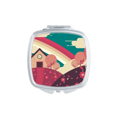 thumbnail image 1 of Cartoon House Landscape Painting Pattern Mirror Portable Compact Pocket Makeup Double Sided Glass, 1 of 3
