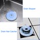 thumbnail image 4 of Tapón de desagüe de ducha multifunción y recogedor de pelo de 3 colores, tapa de desagüe de bañera de silicona y protector de colador para suelo, lavandería, cocina y baño de 4 pulgadas (paquete de 3) Xemadio SNFLD1618, 4 of 6