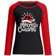 thumbnail image 4 of Camisas Navideñas Para Mujer, Camisetas de Manga Larga, Moda de Retazos, Cuello Redondo, Blusa Holgada Con Estampado de Otoño Odeerbi  ODB198617, 4 of 6