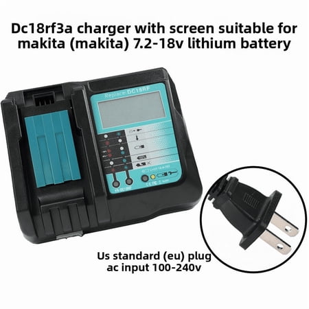 DC18RF Charger Compatible with Makita 14.4V/18V Lithium-ion Battery,3A with USB Interface Charging for BL1815 BL1820 BL1830 BL1840B BL1850 BL1860 BL1450 Replacement Charger for DC18RC