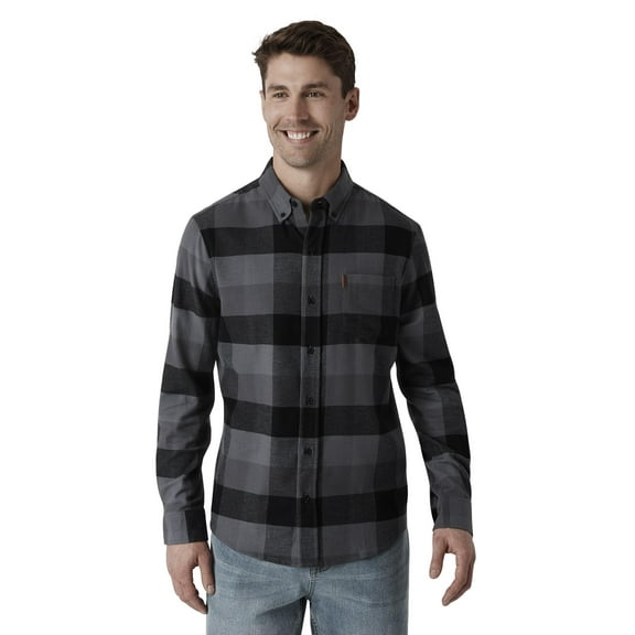Chaps Men's & Big Men's Long Sleeve Stretch Button Down Flannel Shirt