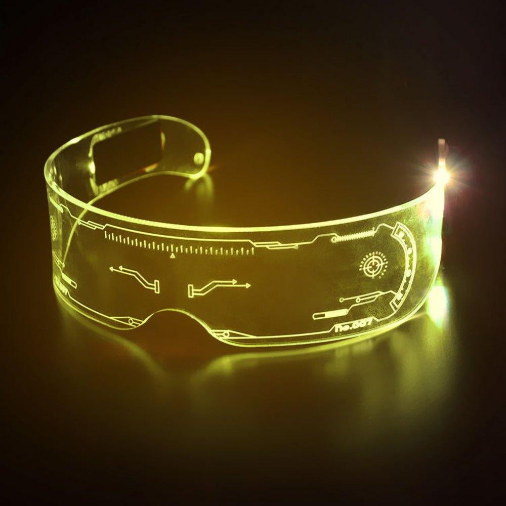 LED Light Up Glasses with 7 colors and 4 modes Bilateral control cosplay for Rave Party Festivals Cyberpunk 