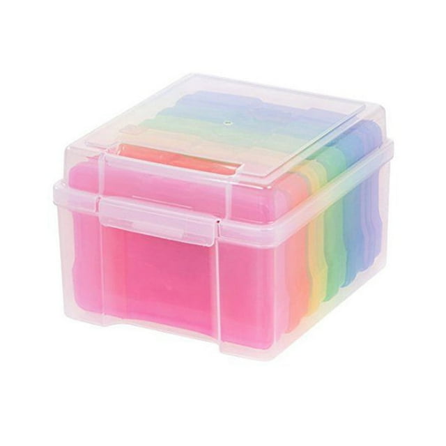 MasteelfCA 1 Set Greeting Card Organizer with Dividers Plastic Storage Case for Photos Scrapbook