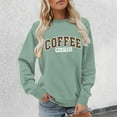thumbnail image 4 of Coffee Weather Sweatshirts for Women 2025 Fall Winter Long Sleeve Crewneck Cute Coffee Sweatshirt Pullover Tops, 4 of 5