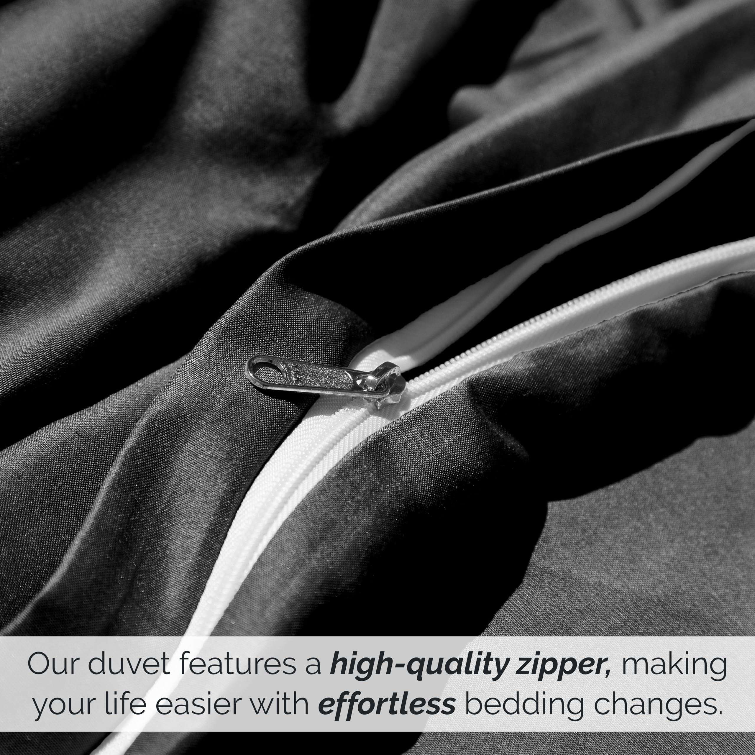 Southshore Fine Living, Inc. Premium Collection Oversized Duvet Cover Queen Bedding Set, Black