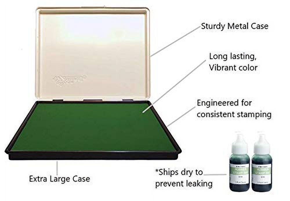 Infusion 7" x 8" Extra Large Industrial Stamp Ink Pad, Your Go to Large Stamp Ink Pad for Bright Color, Even Coverage and Durability, Lime Stamp Pad