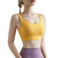 thumbnail image 1 of Sujetador de yoga para mujer, deportes, cuello en U, entrenamiento, jogging, sin cables, informal, 1 of 8