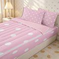 thumbnail image 3 of Erosebridal Soft Pastel Dot Grid Zipper Twin Comforter Sets with Fitted Sheet and 2 Pillowcases,Solid Plain Reverse Side Zipper Bedding Set,Blush Pink,4-Piece,Pink Reversible, 3 of 6