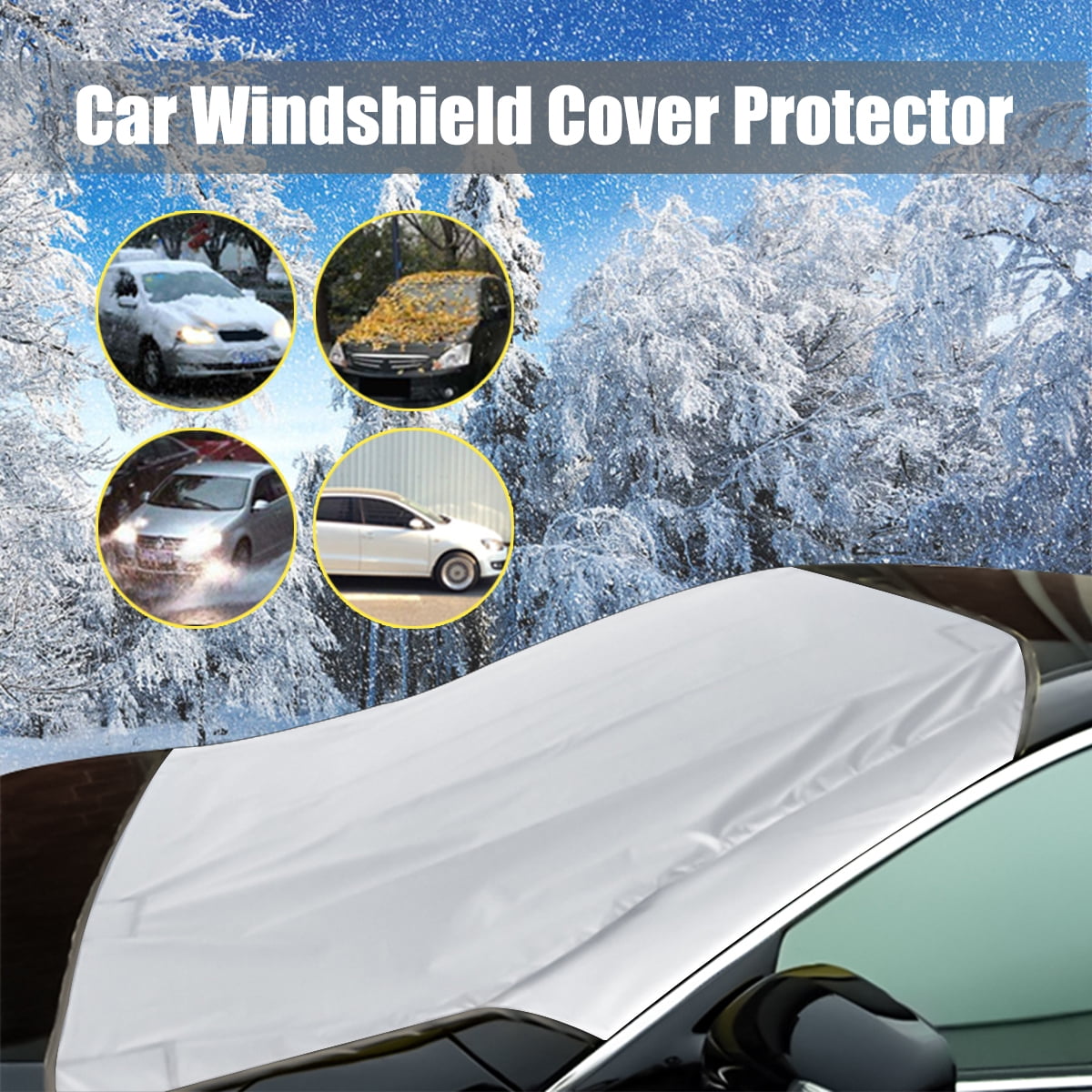 Car Windshield Snow Cover UV Ice Frost Dust Sunshade Protector Magnetic Tarp Set